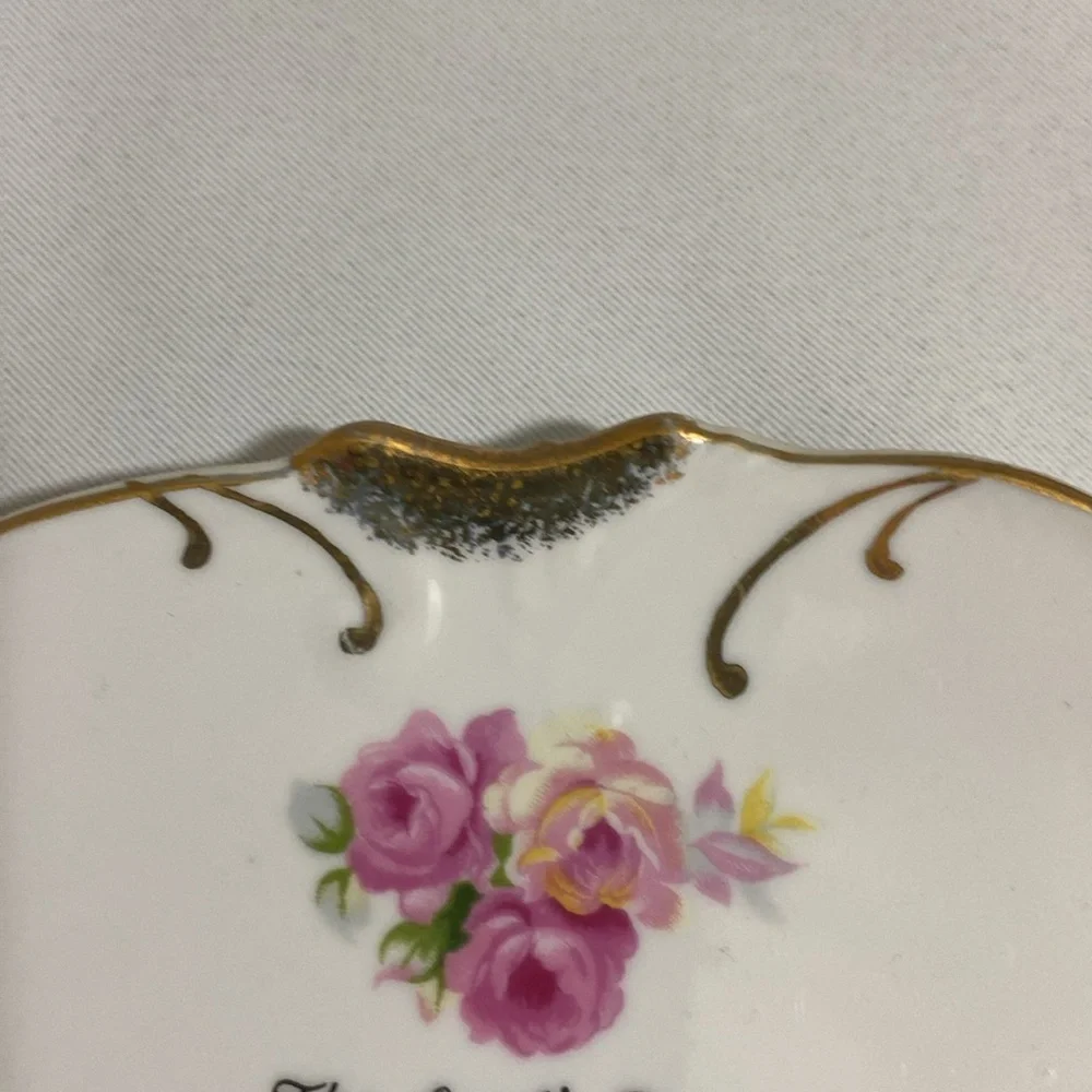 THE LORD'S PRAYER Decorative Porcelain Plate w 18K Gold Trim